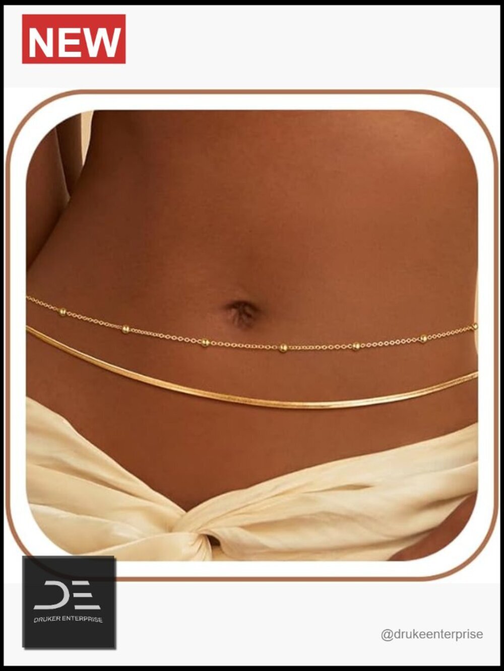 14K Gold Plated Waist Chain for Women
